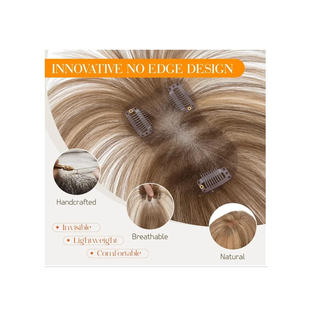Hairro Clip In Bangs Remy Human Hair Topper 11